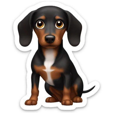 gay black and brown weenie dog sticker