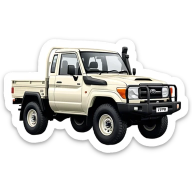 landcruiser 79 series truck - Toyota (Model Year: 2008) (Iconic colour: white) sticker