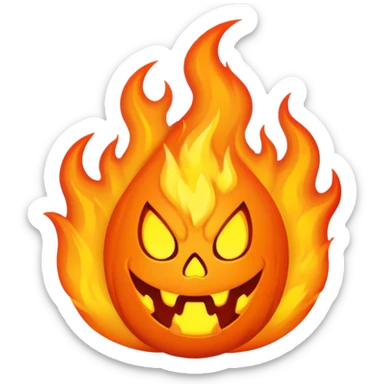underworld hell with flames sticker