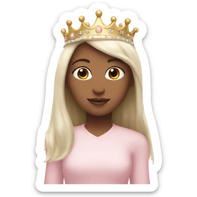 White and pastel pink crown sticker