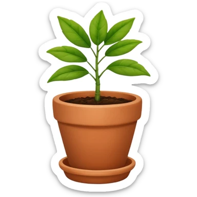 flowerpot with plant sticker