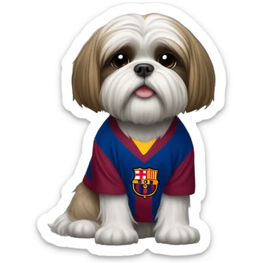 Shihtzu with Barcelona fútbol shirt  sticker