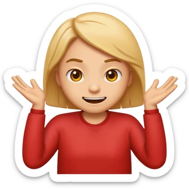 cartoon emoji sticker with an indifferent expression and shrugging shoulders, colorful and cheerful, no text, suitable for WhatsApp and Instagram sticker