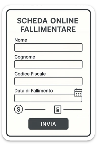 Scheda online fallimentare  foglio sticker