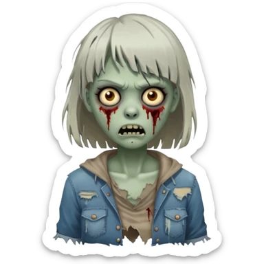 Faça uma mulher zumbi de franja sticker