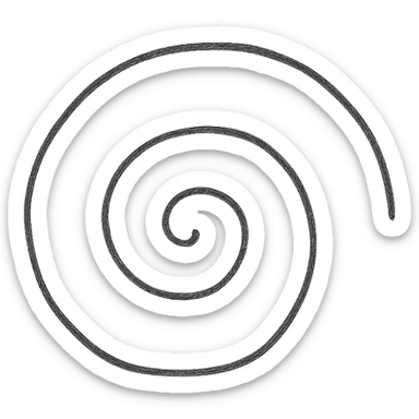 Wicken spiral, sketchy, organic, black white grey colors, hand drawn style sticker