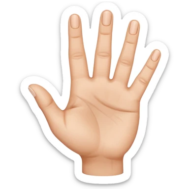 The hand by the palm, the middle finger bent inward, the other fingers are upright and the hand slightly tilted sticker