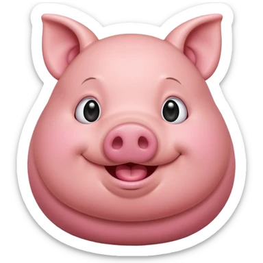 make a emoji of a fat cartoon pig sticker