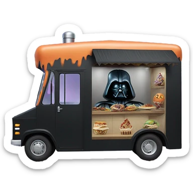 Realistic Darth Vader’s haunted dream house on food truck  sticker