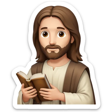 Jesus holding a bible sticker