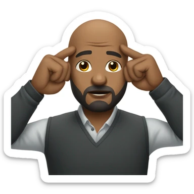 Bald head black dude with beard facepalming sticker