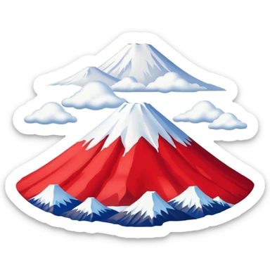 Mount Fuji with red color sticker