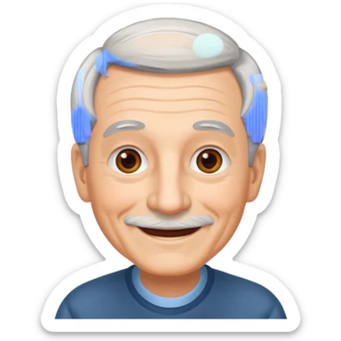 Draw me a grandfather who smiles ( without opening his mouth ) sticker