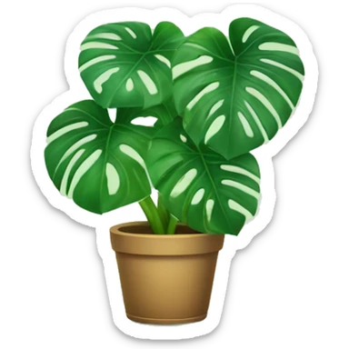 Happy monstera plant sticker