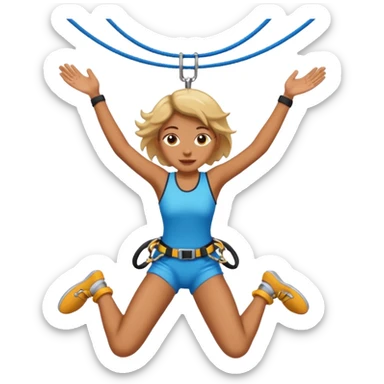 bungee jumping face with earrings sticker