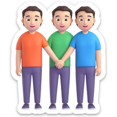 asian gay couple, 3d emoji style microsoft fluent sticker