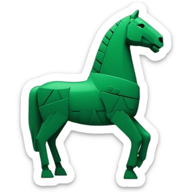 Dark Green geometric trojan horse with wheels sticker