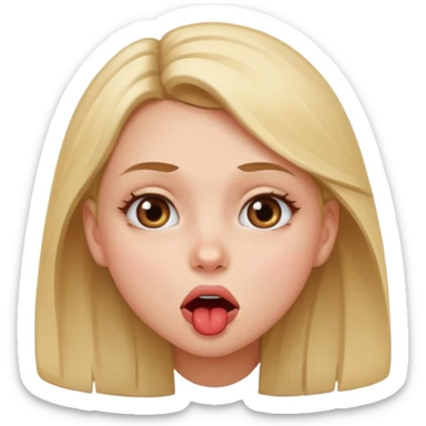 Me puedes hacer un emoji de una chica mordiendose el labio sticker