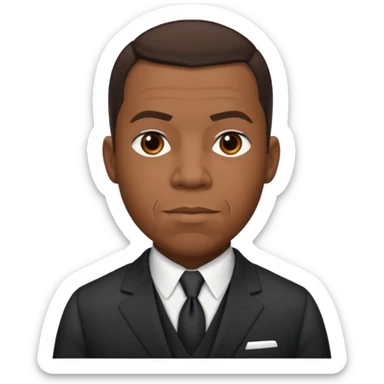 Booker T. Washington with dark brown hair sticker