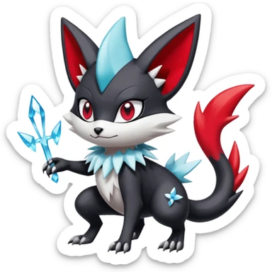 Meloetta-Weavile-Sneasel-Zangoose-Pokémon-Fakémon-fusion-hybrid-creature sticker