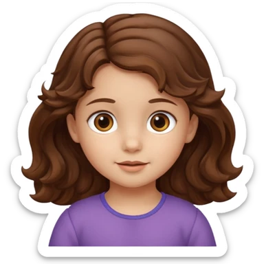3yr old girl wavy/cyrly brown hair brown eyes sticker