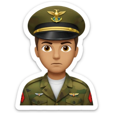 crie emojis de um soldado do corpo de fuzileiros navais do brasil com cara de mau sticker