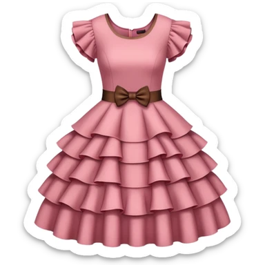 brown pink dress with ruffles sticker