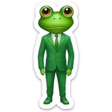 frog in a green suit and green shoes sticker