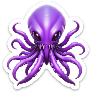 Clash of Clans aesthetic: Cinematic fierce Zerg Alien Emoji, rendered in a 3D vector-style similar to standard emojis with minimal shading and bold, simplified shapes. A compact, isometric, otherworldly creature with insectoid, organic details and subtle, eerie tentacles, softly glowing with a sinister alien charm. Simplified yet unmistakably iconic, highly detailed and consistent, glowing with a soft, spectral radiance and high shine. Stylized with a touch of bio-engineered mischief and a soft glowing outline, capturing the essence of a fearsome extraterrestrial menace with a playful twist! sticker