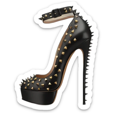 VALENTINO Tan-go PLATFORM PUMP black spikes sticker