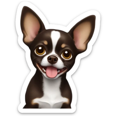 Dark Brown chihuahua lick sticker