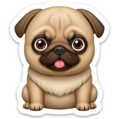 Pug fofo com pote de ração sem nada dentro sticker