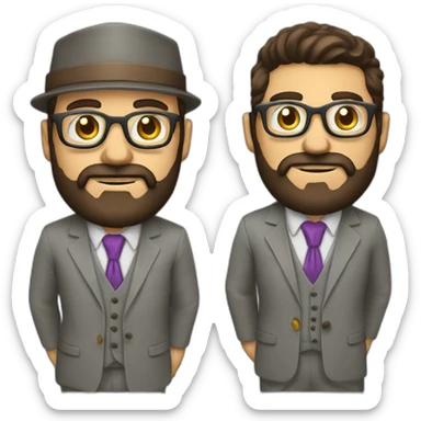 vendedor con barba y lentes con traje y el pulgar arriba sticker