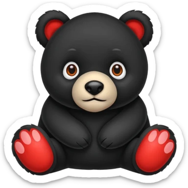 Un osos de peluche negro y que los ojos sean X rojas sticker