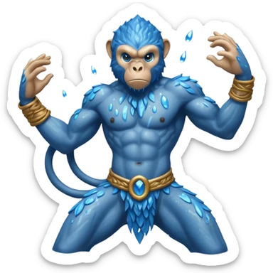 water elemental monkey warior water particles sticker