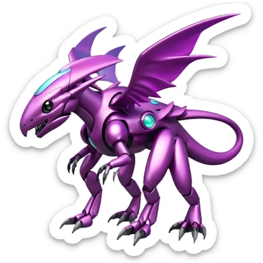 Futuristic Cool Cute Edgy Shiny Legendary Digimon-Genesect-Palkia-hybrid full body sticker