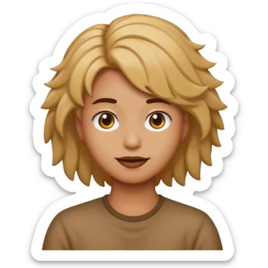 Imagine a same bit emoji with same hairstyle, same hair, same tone , same pose and remove background

 sticker