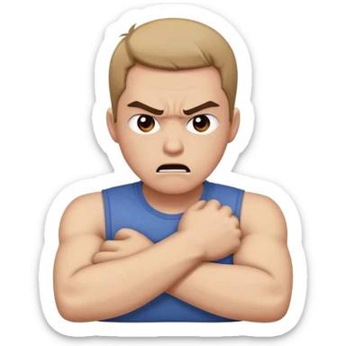 make a person crossing there hands across there neck because there angry and there doing it to pretend like they want to 💀 themselves because there so angry  sticker