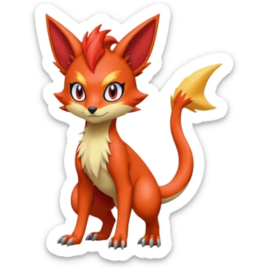 Torracat-Amaura-Salandit-Fennekin-Fakémon-Digimon-fusion (full body) sticker