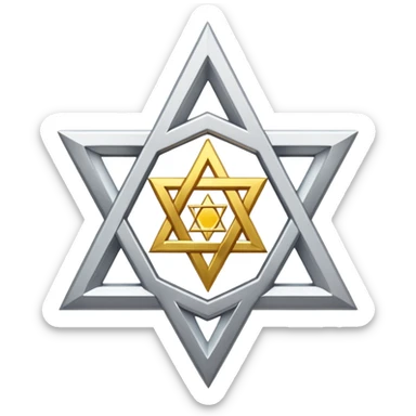 reform jewish synagogue similar in architecture to historical religious architecture in europe. the building should be white with silver/golden features, gothic architectural elements and star of david. no crosses. the emoji should be in ios emoji style. sticker