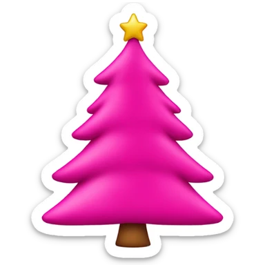 Hot pink Christmas tree sticker