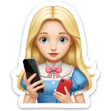 Alice in wonderland with cell phone sticker