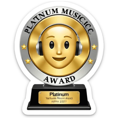 A platinum music award plaque sticker