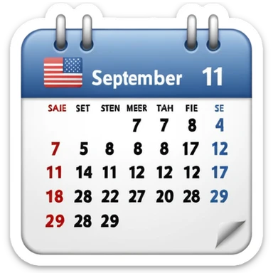 Calendar emoji with the date as September 11 sticker