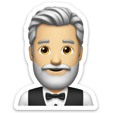 Groom with Short grey Hait and very Long grey beard  sticker