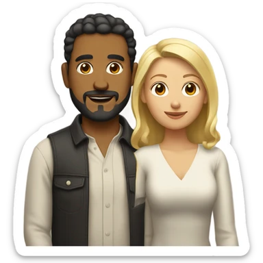 Puerto rican beard short hair married with a blond woman  sticker