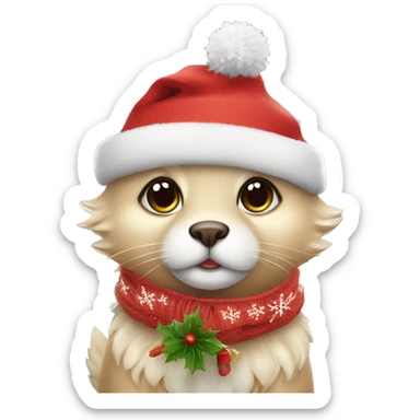 Cute rare christmas animals with Winter Accessoires  sticker