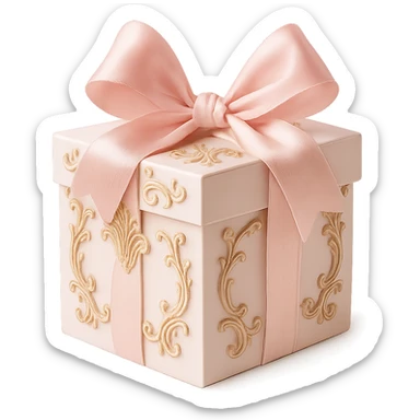 Elegant Rococo pale girly  gift box  , remove background sticker