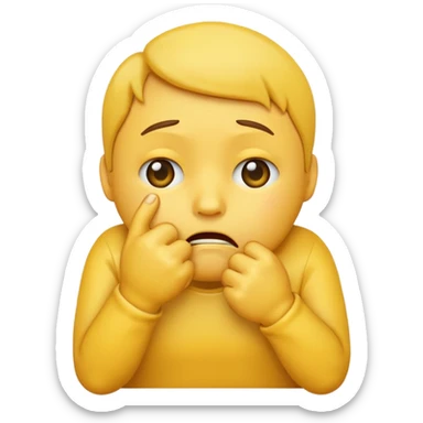 crying emoji with hand on mouth put in a fist sticker