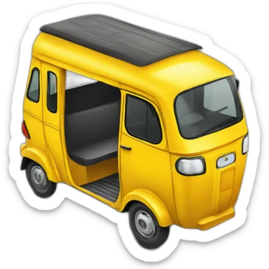 yellow auto rickshaw india from bird eye view sticker